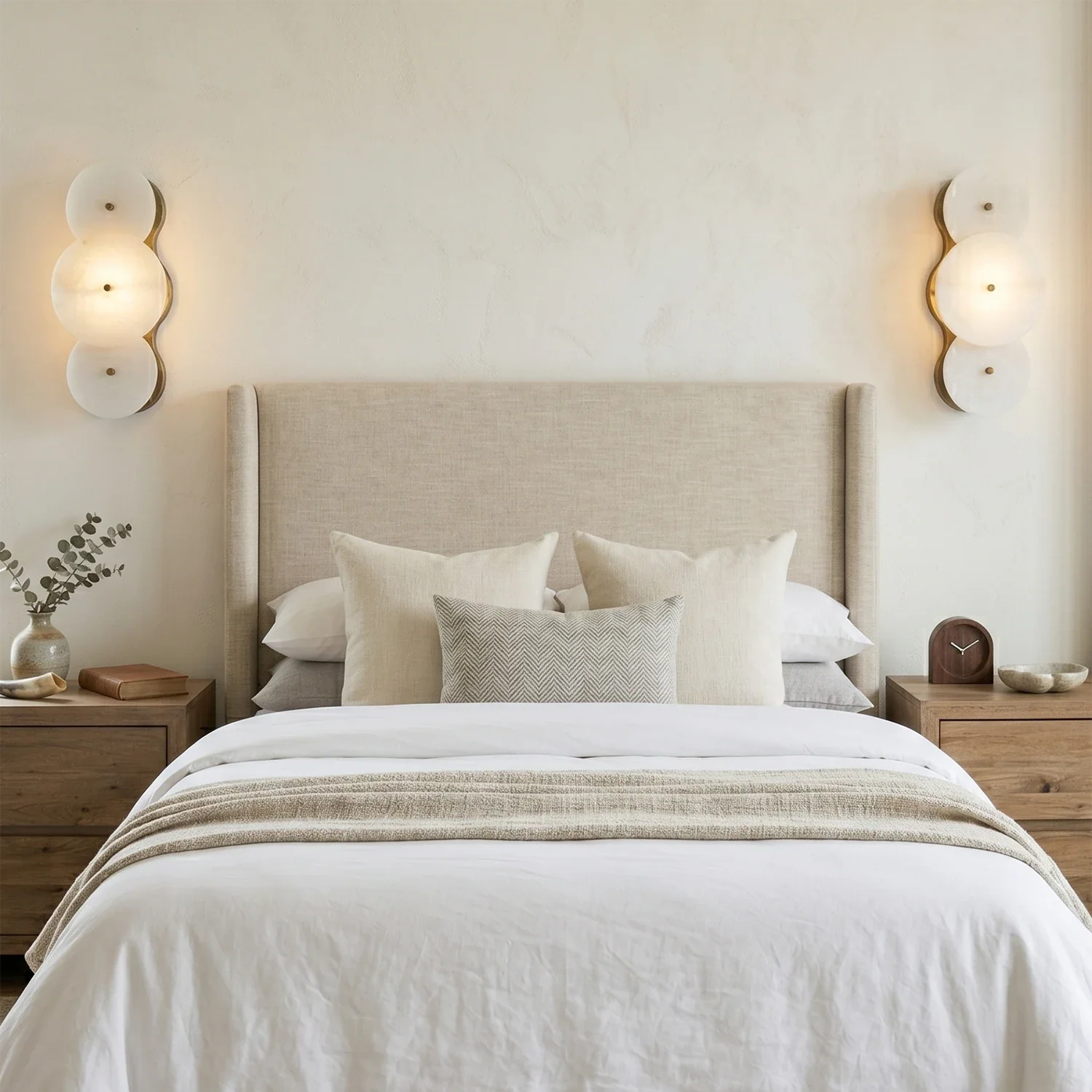 Cosmic Round Alabaster Wall Sconce by Bling Lighting Studio
