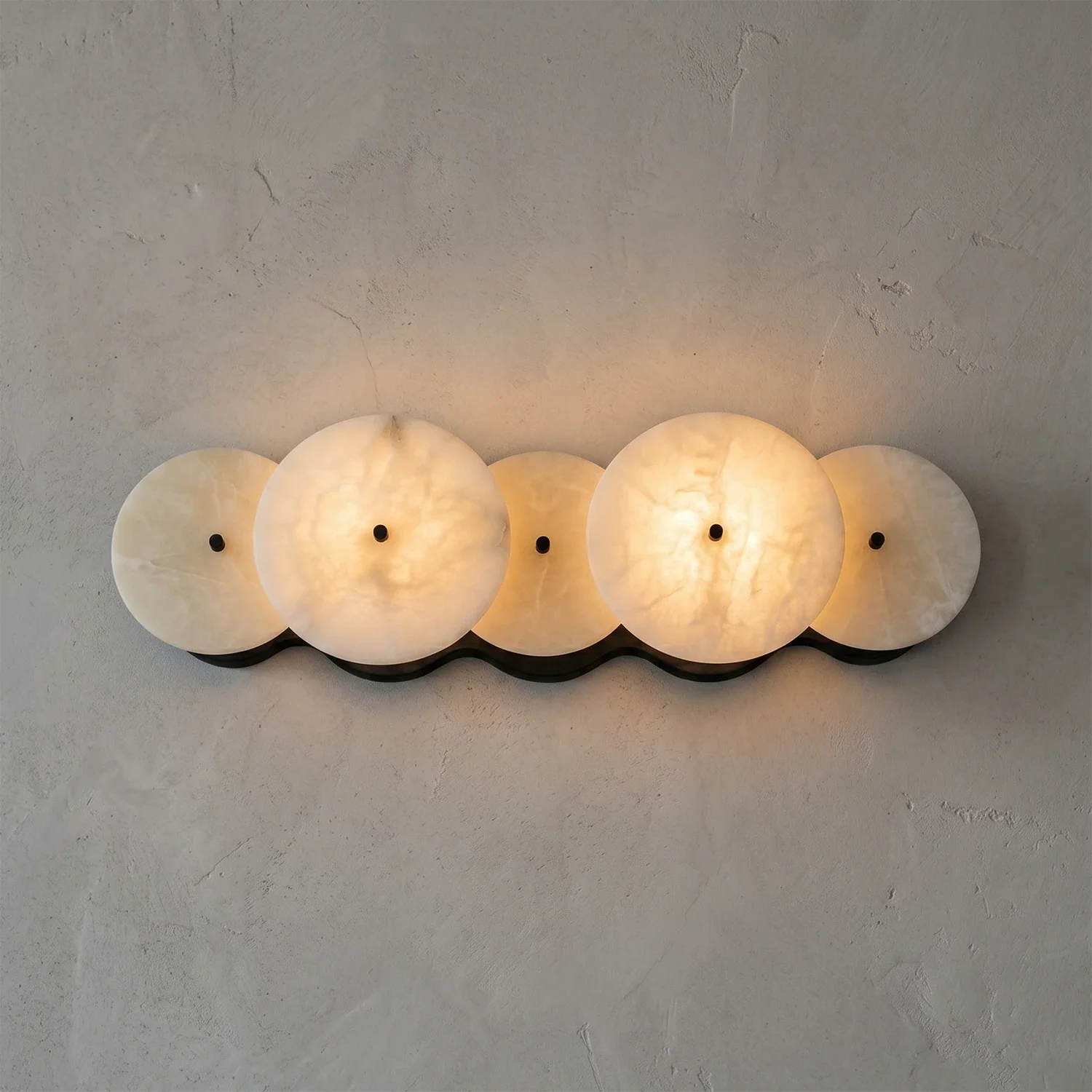 Cosmic Round Alabaster Wall Sconce by Bling Lighting Studio
