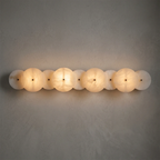 Cosmic Round Alabaster Wall Sconce by Bling Lighting Studio