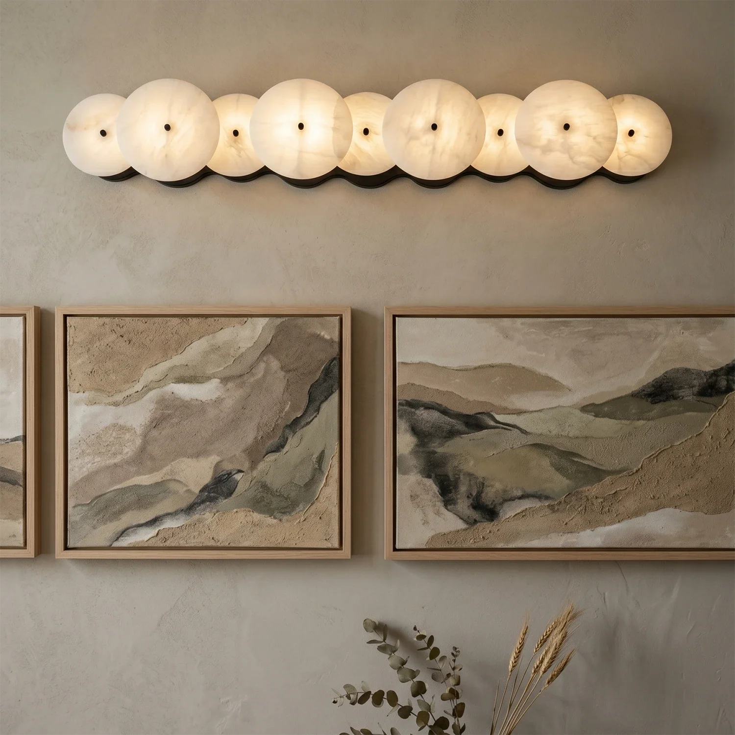 Cosmic Round Alabaster Wall Sconce by Bling Lighting Studio