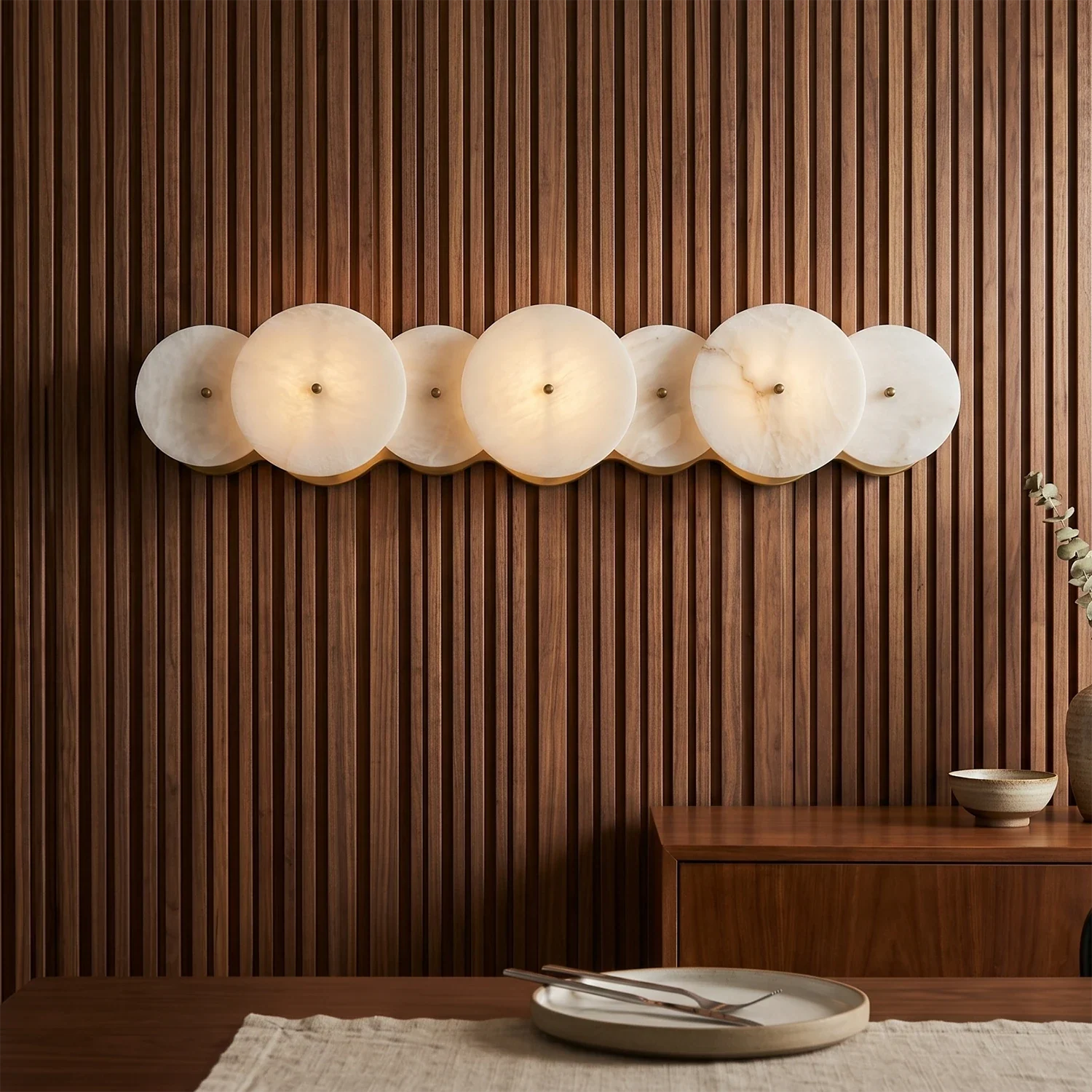 Cosmic Round Alabaster Wall Sconce by Bling Lighting Studio