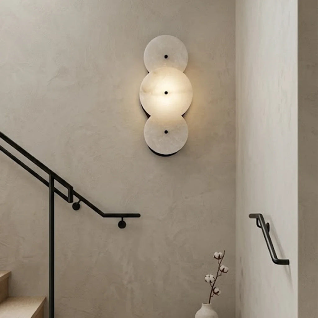 Cosmic Round Alabaster Wall Sconce by Bling Lighting Studio
