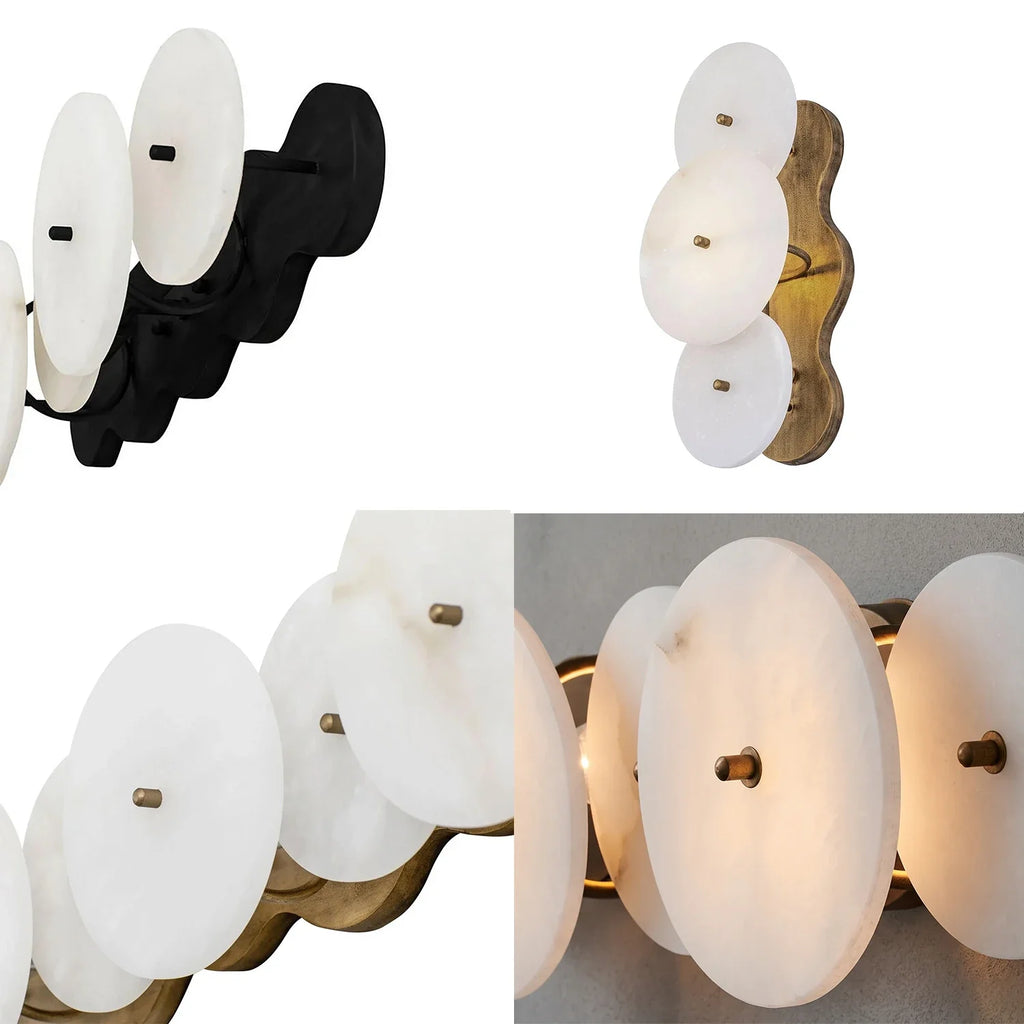 Cosmic Round Alabaster Wall Sconce by Bling Lighting Studio