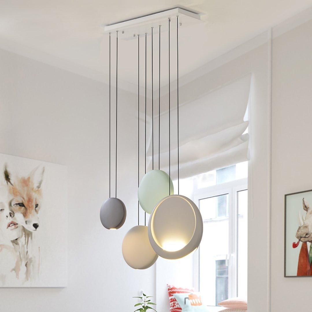 Cosmos Pendant Light for High Ceilings with Resin Globe Clusters Up to 18.9″D chandelier in a tall interior