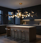 Crissy Branch Brass Bird Branch Linear Chandelier by Bling Lighting Studio