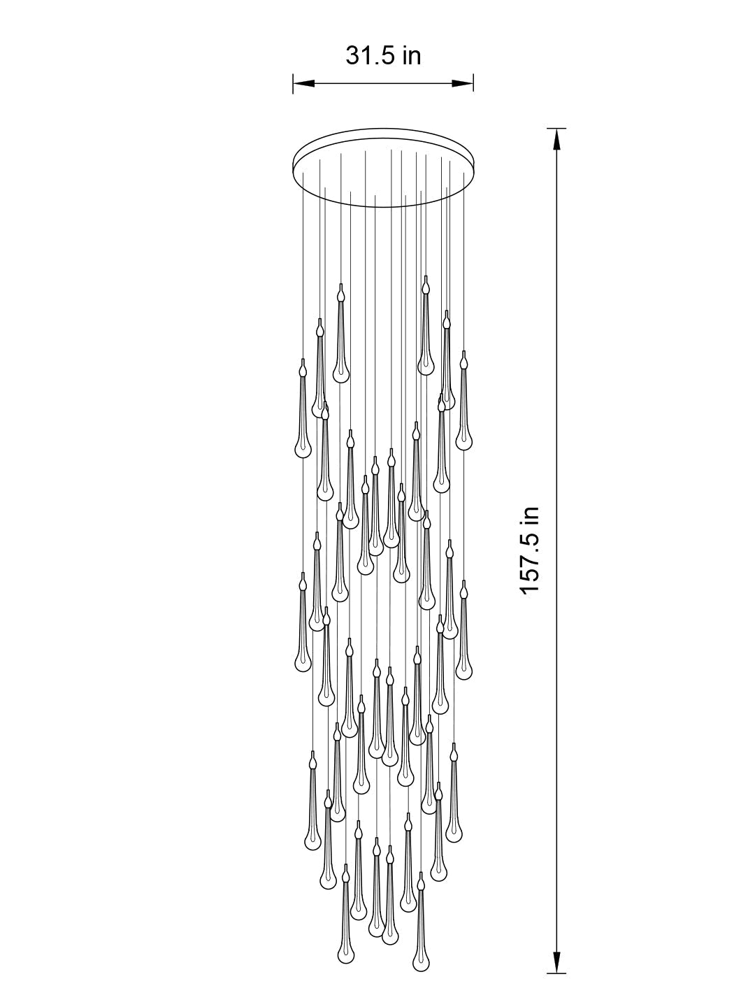 40-light double spiral Crystal Raindrop Cascade Chandelier installed in a large interior