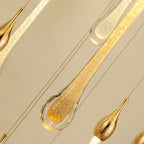 Detail of the faceted clear crystal element used in the Crystal Raindrop Cascade Chandelier