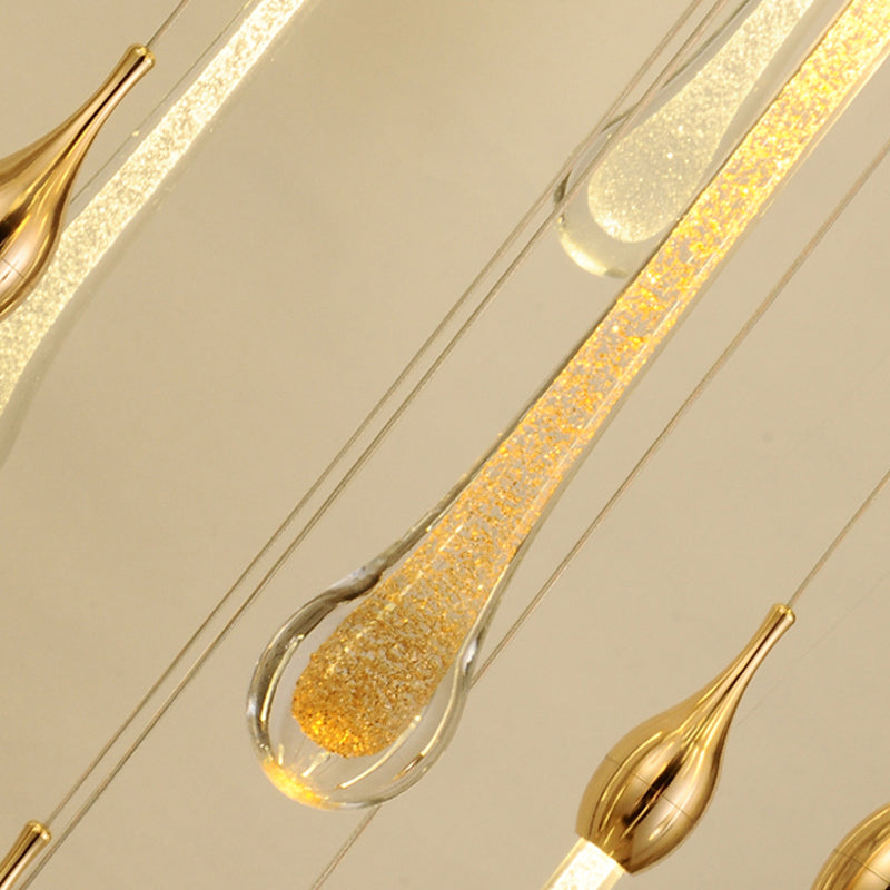 Detail of the faceted clear crystal element used in the Crystal Raindrop Cascade Chandelier