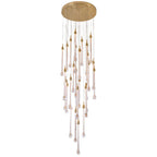 Ceiling canopy and suspension detail of the Crystal Raindrop Cascade Chandelier