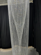 Crystal Tassel Chandelier for Staircase & Foyer 100 cm waterfall crystal chandelier view