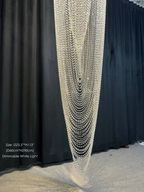Crystal Tassel Chandelier for Staircase & Foyer 100 cm waterfall crystal chandelier detail view