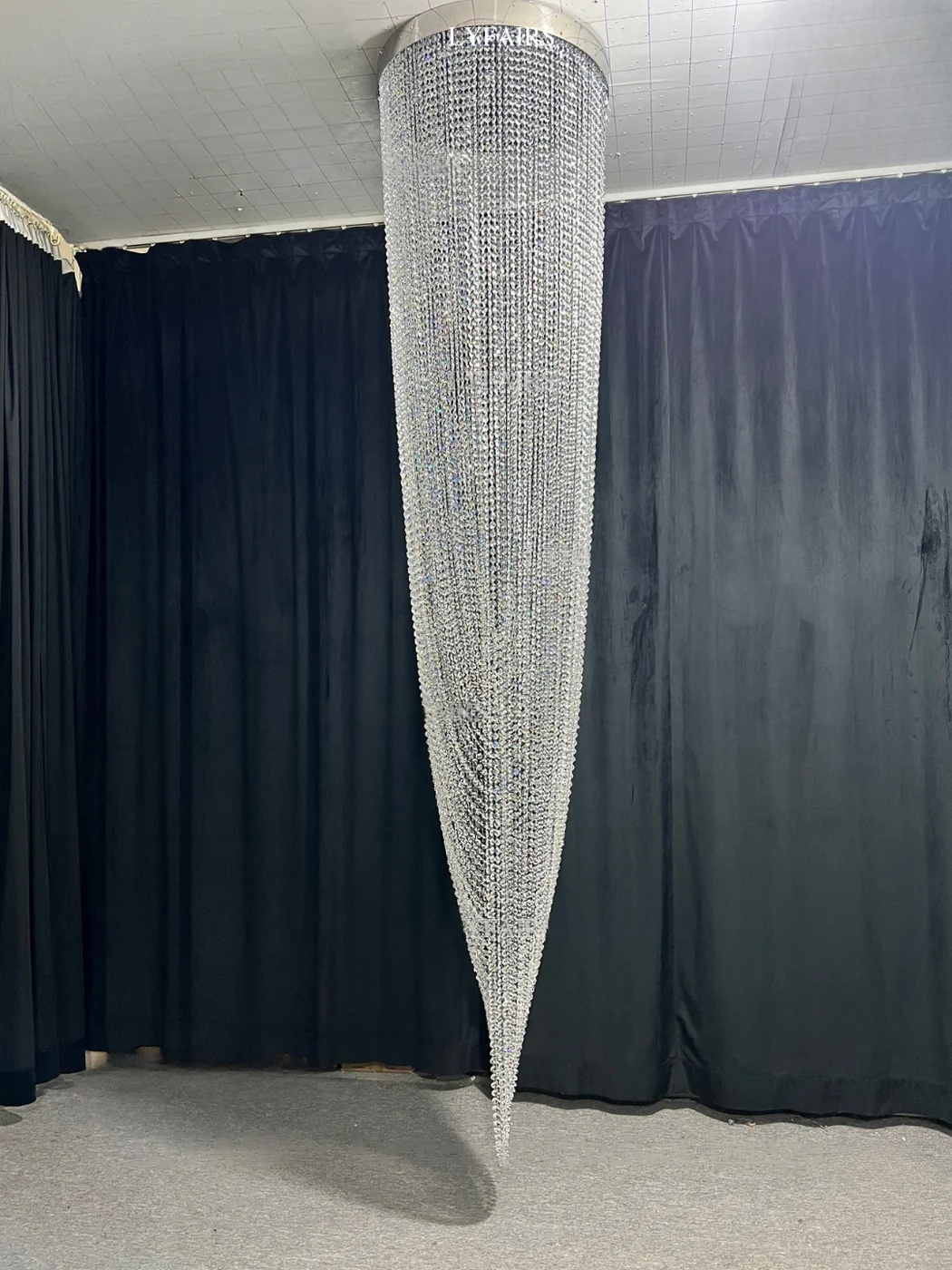 Crystal Tassel Chandelier for Staircase & Foyer 100 cm high ceiling waterfall crystal chandelier