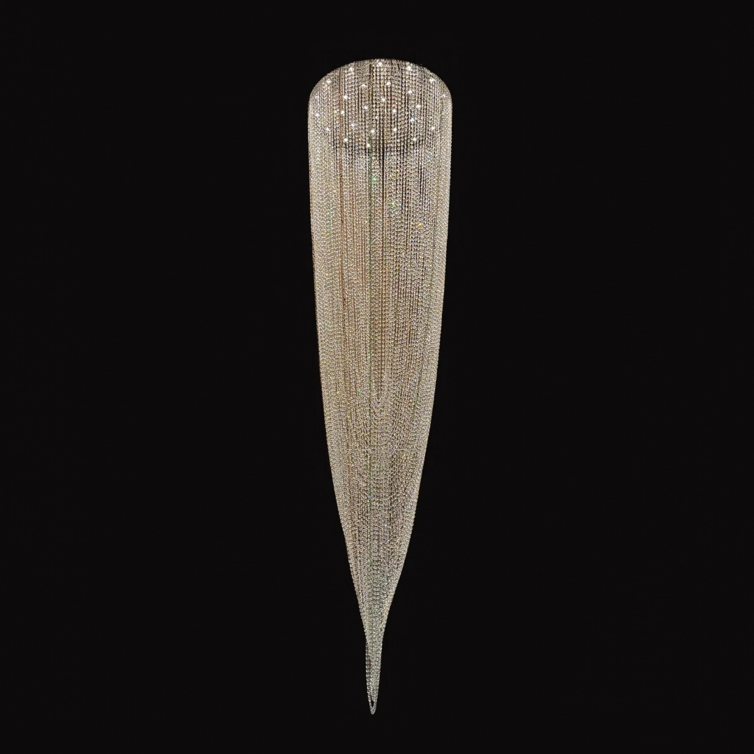 Crystal Tassel Chandelier for Staircase & Foyer product size and chandelier reference image