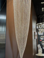 Crystal Tassel Chandelier for Staircase & Foyer waterfall crystal chandelier installation view