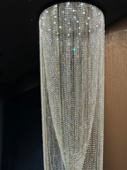 Crystal Tassel Chandelier for Staircase & Foyer waterfall crystal chandelier for high ceiling installation