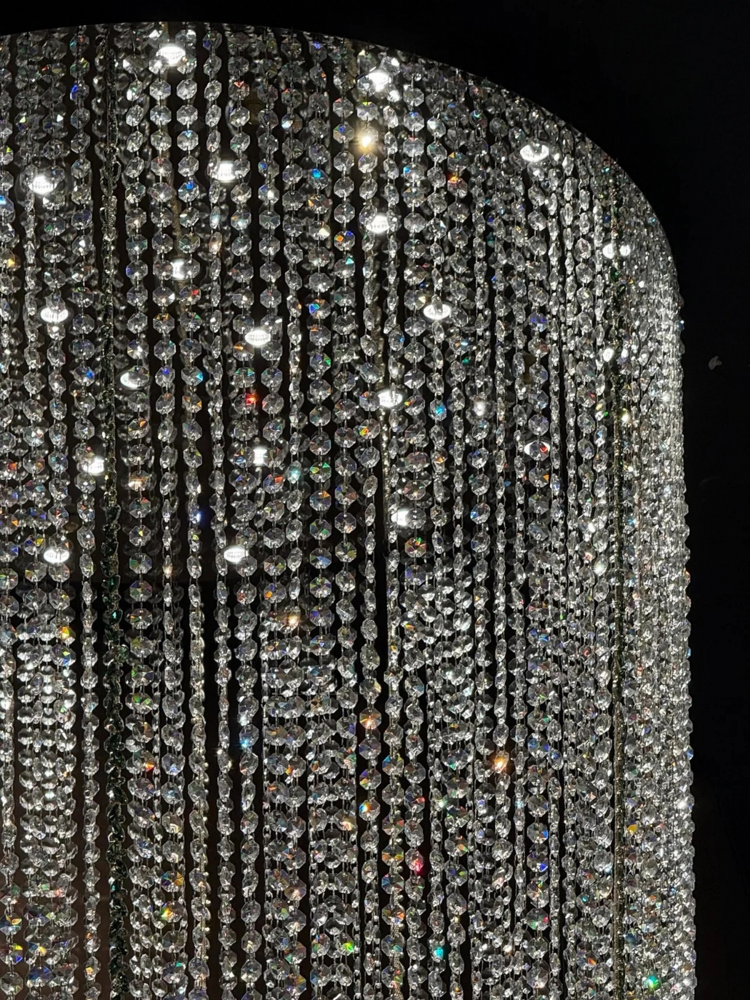 Crystal Tassel Chandelier for Staircase & Foyer luxury waterfall crystal chandelier view