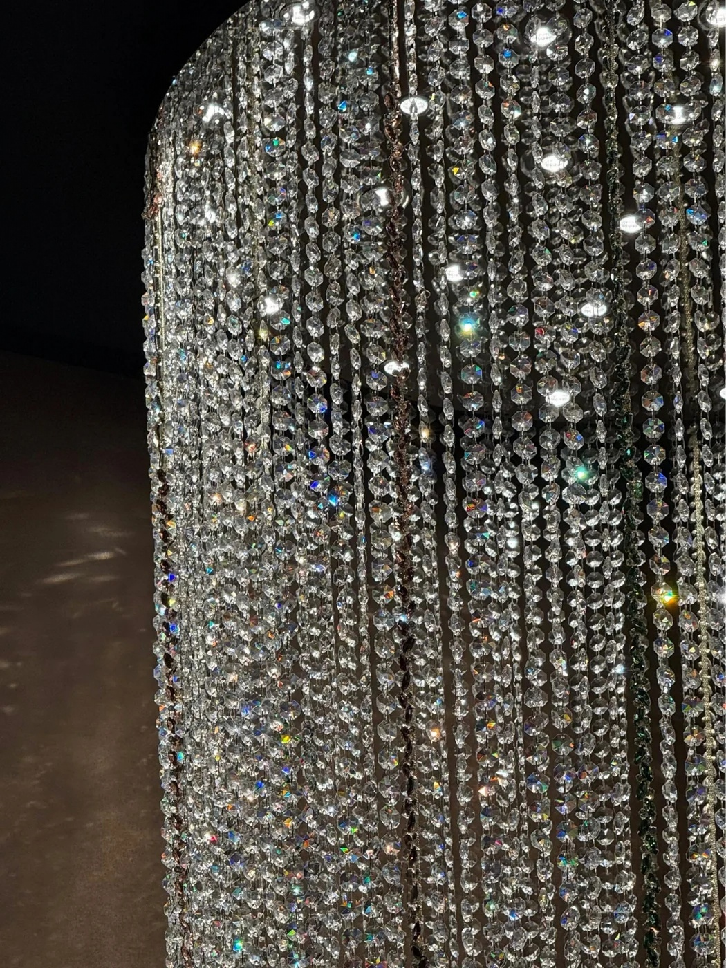 Crystal Tassel Chandelier for Staircase & Foyer flush mounted crystal chandelier for foyer lighting