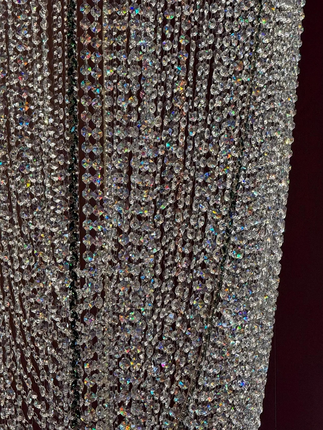 Crystal Tassel Chandelier for Staircase & Foyer long cascading crystal tassel chandelier view