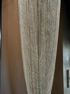 Crystal Tassel Chandelier for Staircase & Foyer high ceiling waterfall crystal chandelier detail
