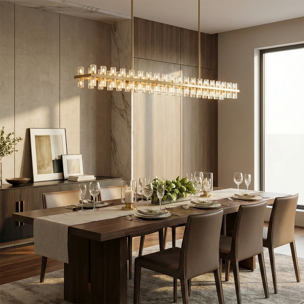 CrystalRay Linear Chandelier Series by Bling Lighting Studio