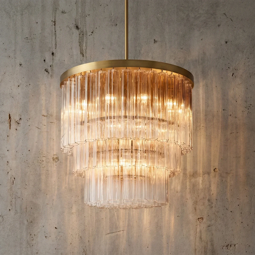 Murano Star Glass Brass Pendant Light by Bling Lighting Studio