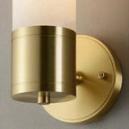 Cylindrical Lampatrin Alabaster Wall Lamp, modern alabaster pendant light brass base detail | Bling Lighting Studio