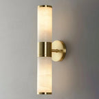Cylindrical Lampatrin Alabaster Wall Lamp, modern alabaster pendant light double front lit | Bling Lighting Studio
