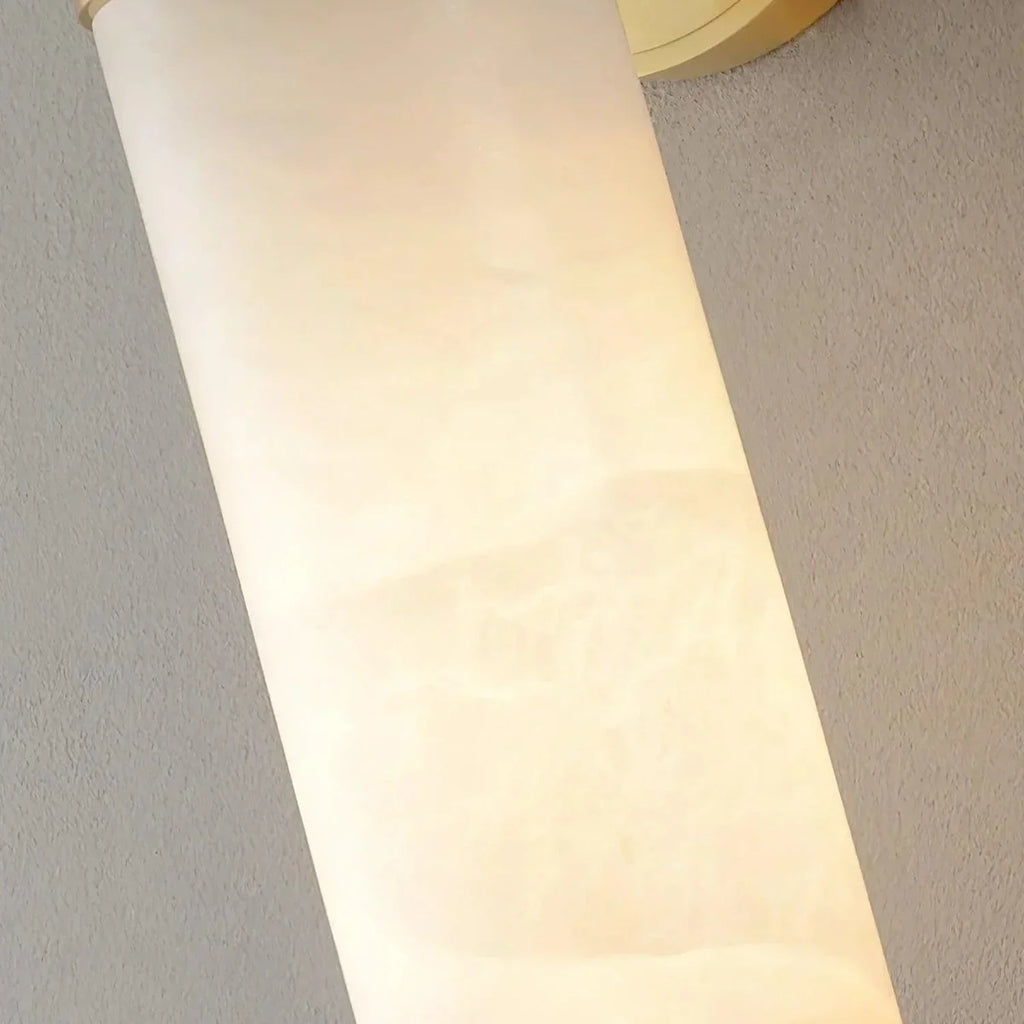 Cylindrical Lampatrin Alabaster Wall Lamp, modern alabaster pendant light shade detail | Bling Lighting Studio