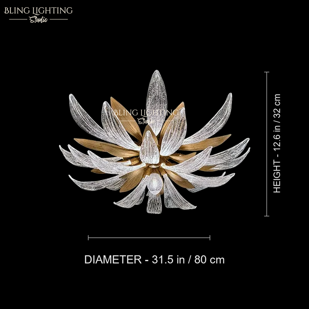 Dandelion Flush Mount Ceiling Light 80 x 32 cm size diagram