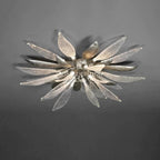 Dandelion flush mount ceiling light glass petal detail on ceiling