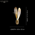 Dandelion Glass Wall Sconce 25 x 55 cm size diagram
