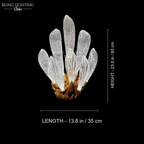 Dandelion Glass Wall Sconce 35 x 60 cm size diagram