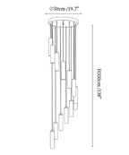 Darlen Alabaster Modern Staircase Chandelier column alabaster detail view 01