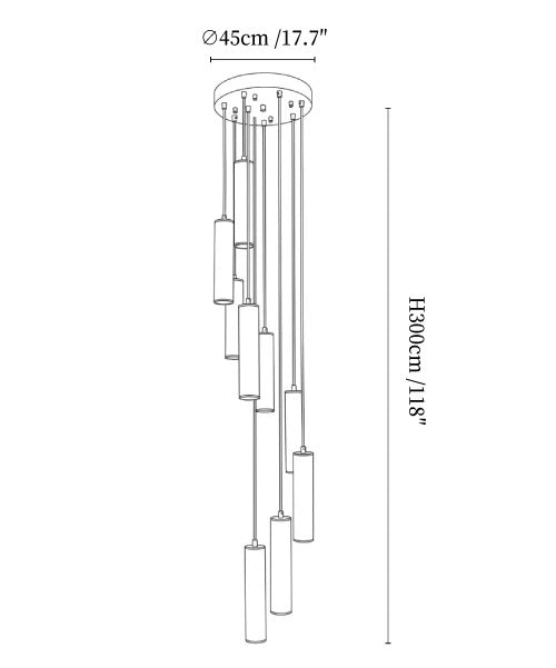 Darlen Alabaster Modern Staircase Chandelier column alabaster detail view 10