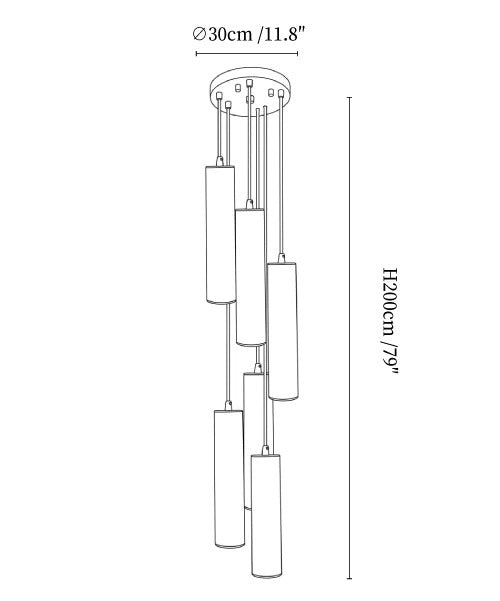 Darlen Alabaster Modern Staircase Chandelier column alabaster detail view 13