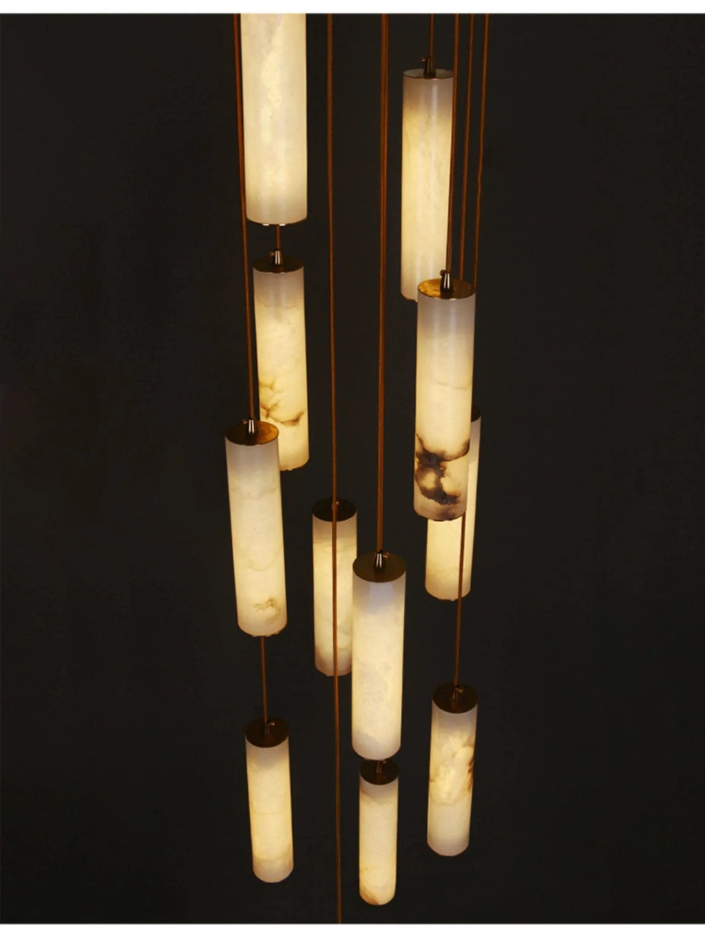 Darlen Alabaster Modern Staircase Chandelier column alabaster view 06
