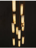 Darlen Alabaster Modern Staircase Chandelier column alabaster view 06