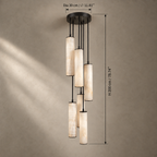 Darlen Alabaster Modern Staircase Chandelier in foyer interior view 07