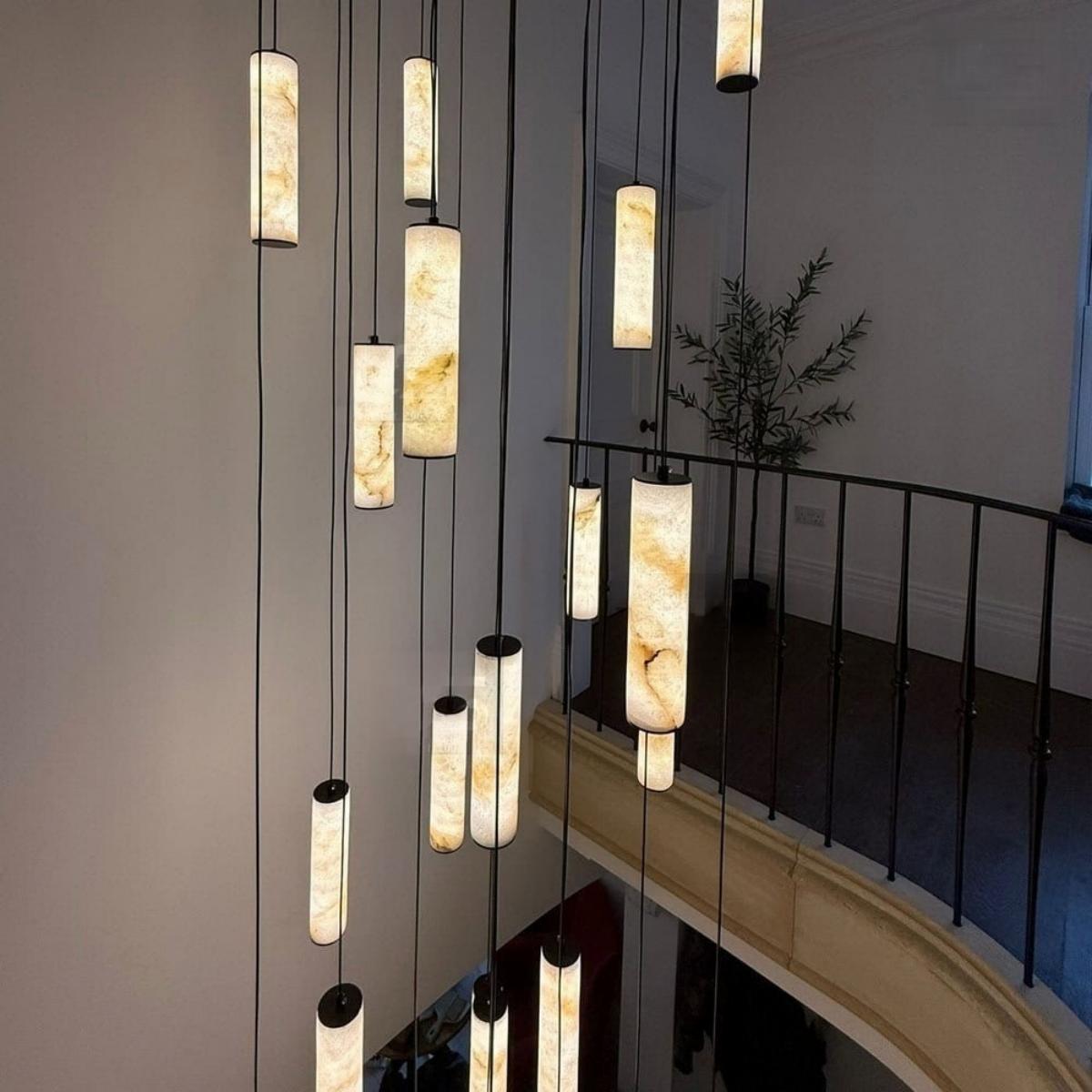 Darlen Alabaster Modern Staircase Chandelier additional alabaster tube chandelier product view