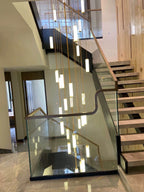 Darlen Alabaster Modern Staircase Chandelier real product photo view 01