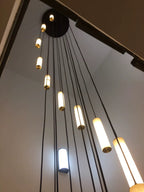 Darlen Alabaster Modern Staircase Chandelier real product photo view 02