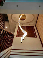 Darlen Alabaster Modern Staircase Chandelier real product photo view 03