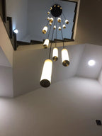 Darlen Alabaster Modern Staircase Chandelier real product photo view 04