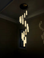 Darlen Alabaster Modern Staircase Chandelier real product photo view 05