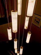 Darlen Alabaster Modern Staircase Chandelier real product photo view 09