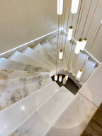 Darlen Alabaster Modern Staircase Chandelier real product photo view 13
