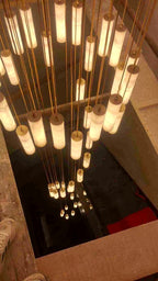 Darlen Alabaster Modern Staircase Chandelier real product photo view 14