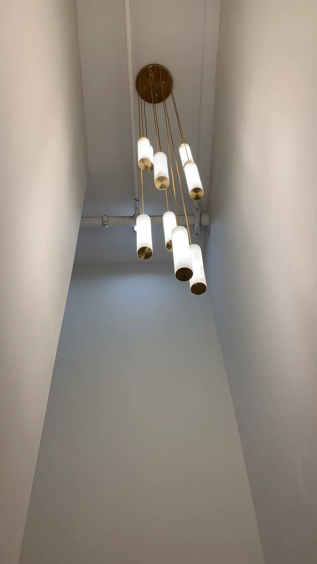 Darlen Alabaster Modern Staircase Chandelier real product photo view 16