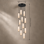 Darlen Alabaster Modern Staircase Chandelier in staircase interior view 08