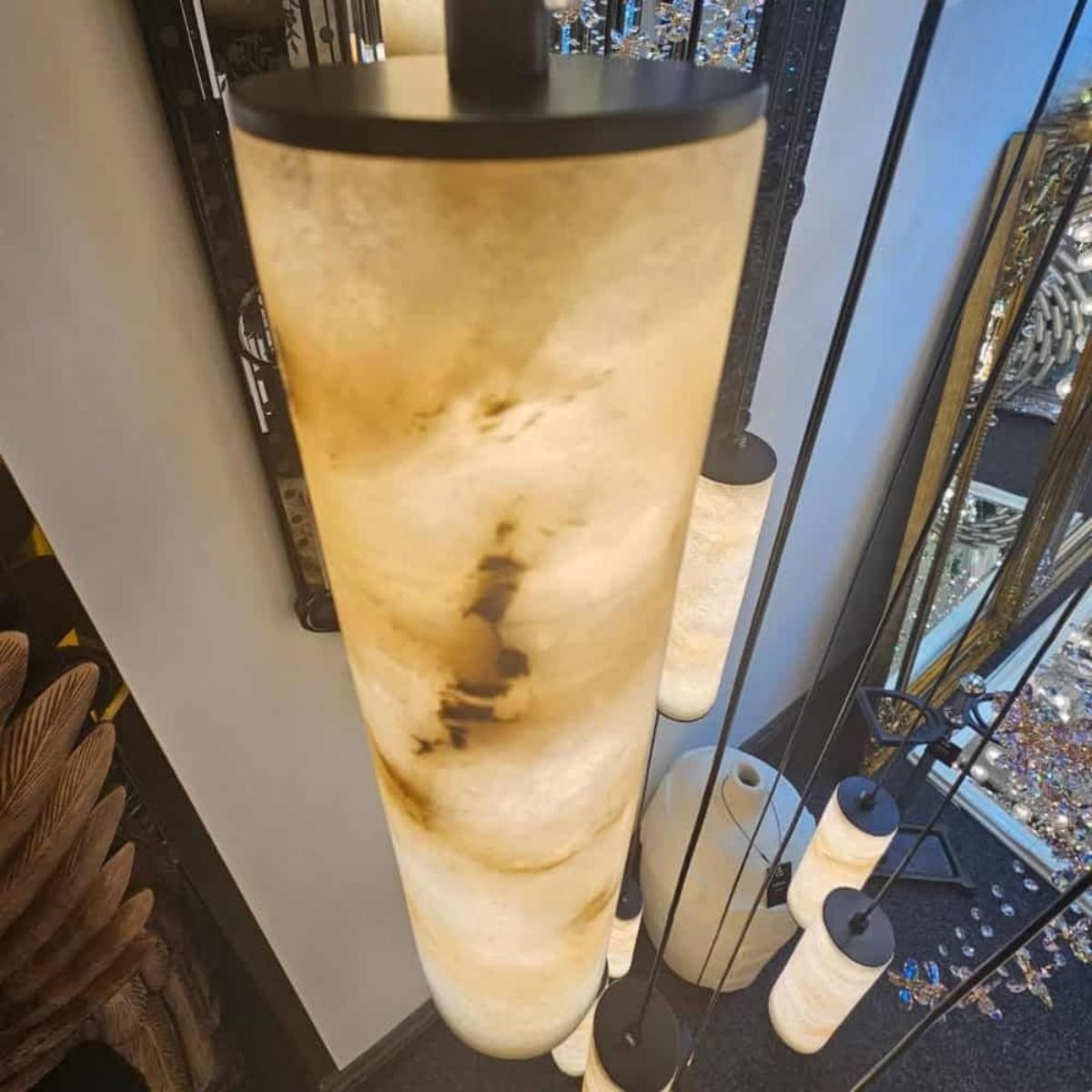 Darlen Alabaster Modern Staircase Chandelier long stairwell lighting view for staircase spaces